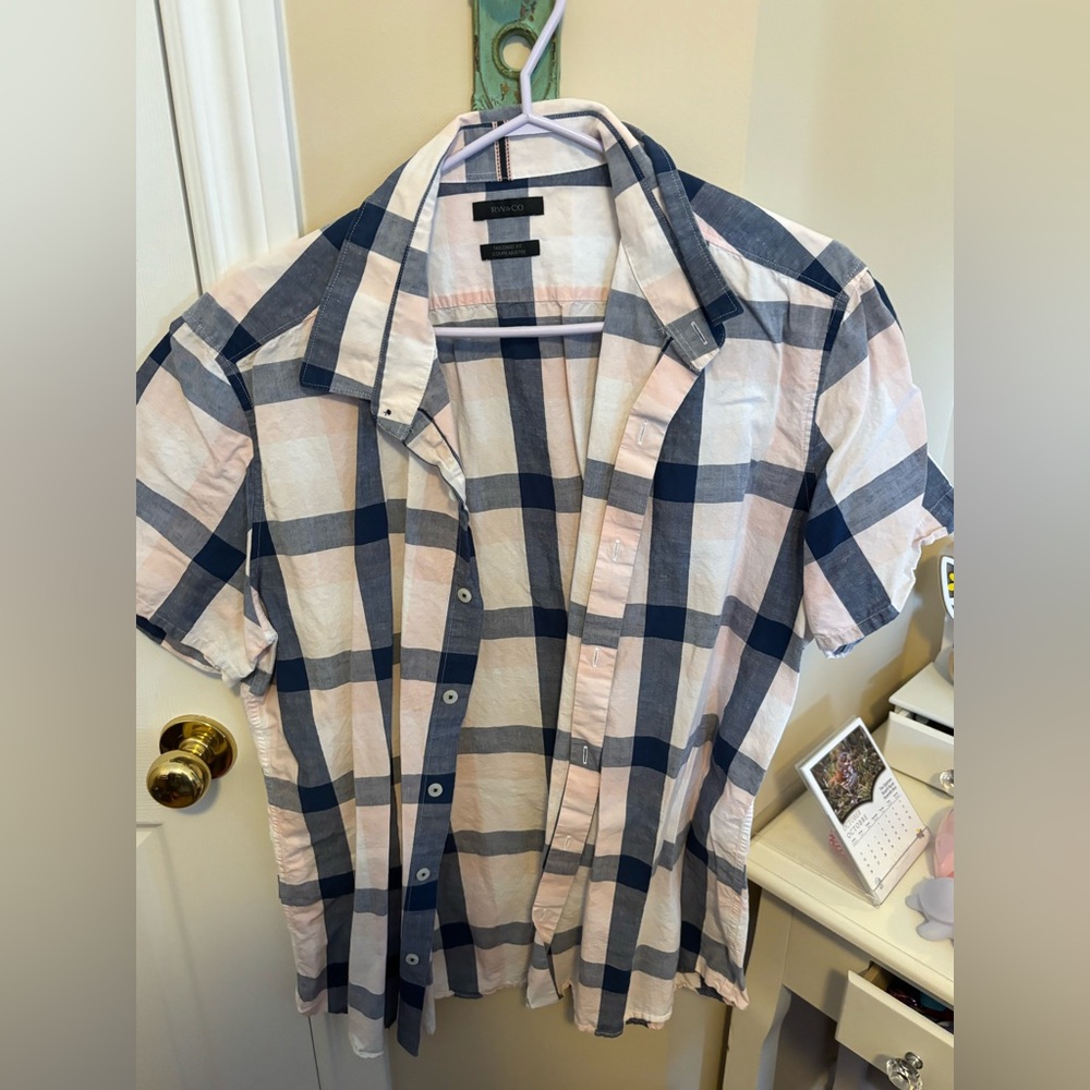 RW&CO. Casual Plaid Shirt in Blue and Pink